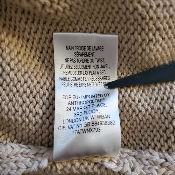 M Anthropologie The Knit Kid Mohair Cotton Orange Blue Taupe Sweater - Picture 8 of 8